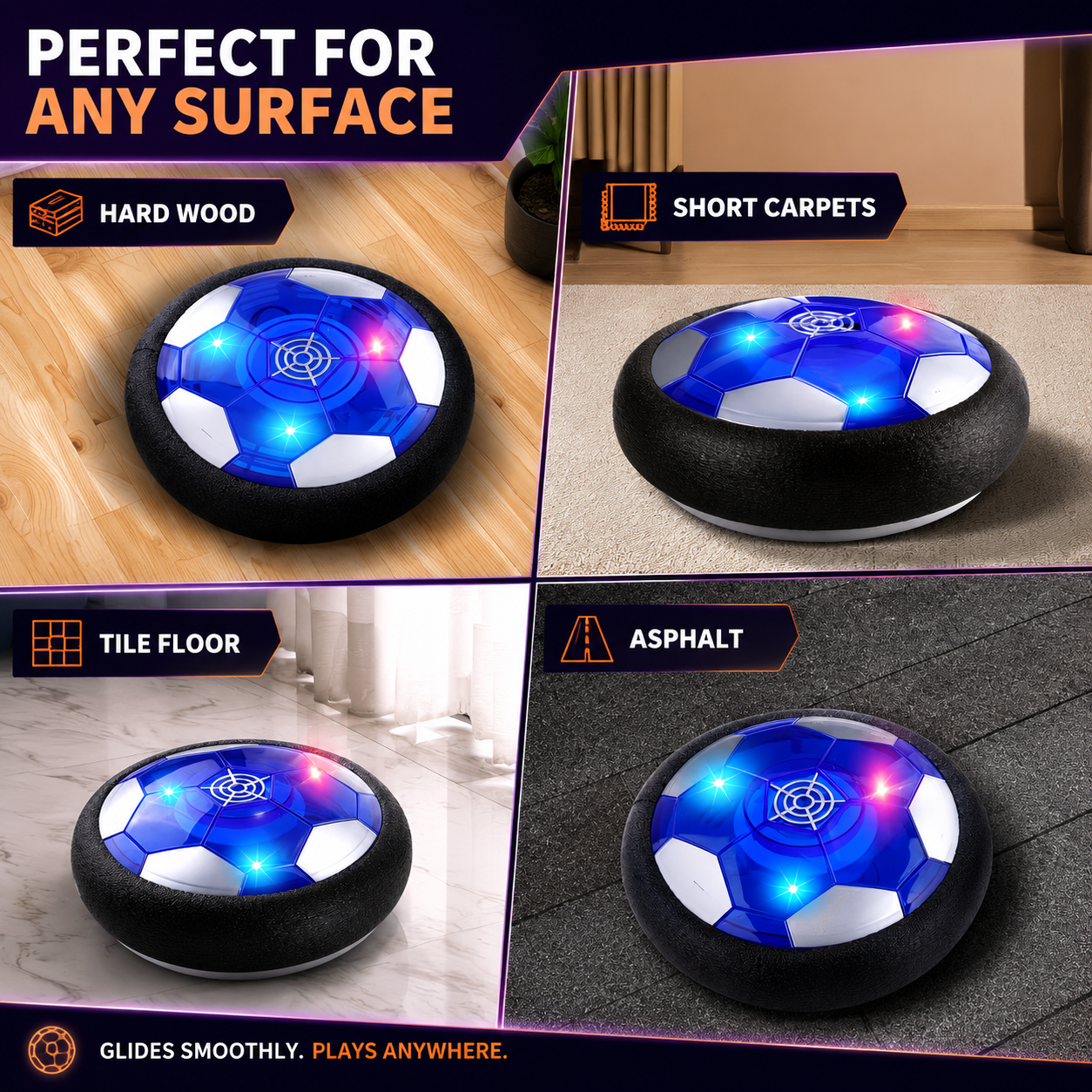 HoverGlow LED Air Soccer Ball