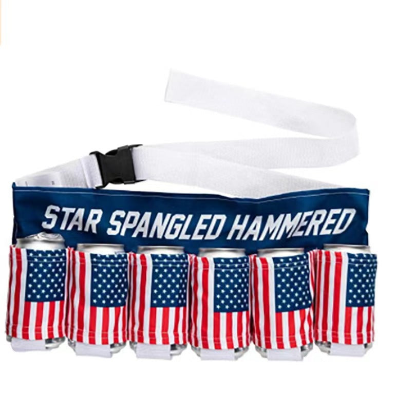 Novelty Beer Belt Holster (6-Pack) β Adjustable Belt β A Must-Have for BBQs and July 4th Parties