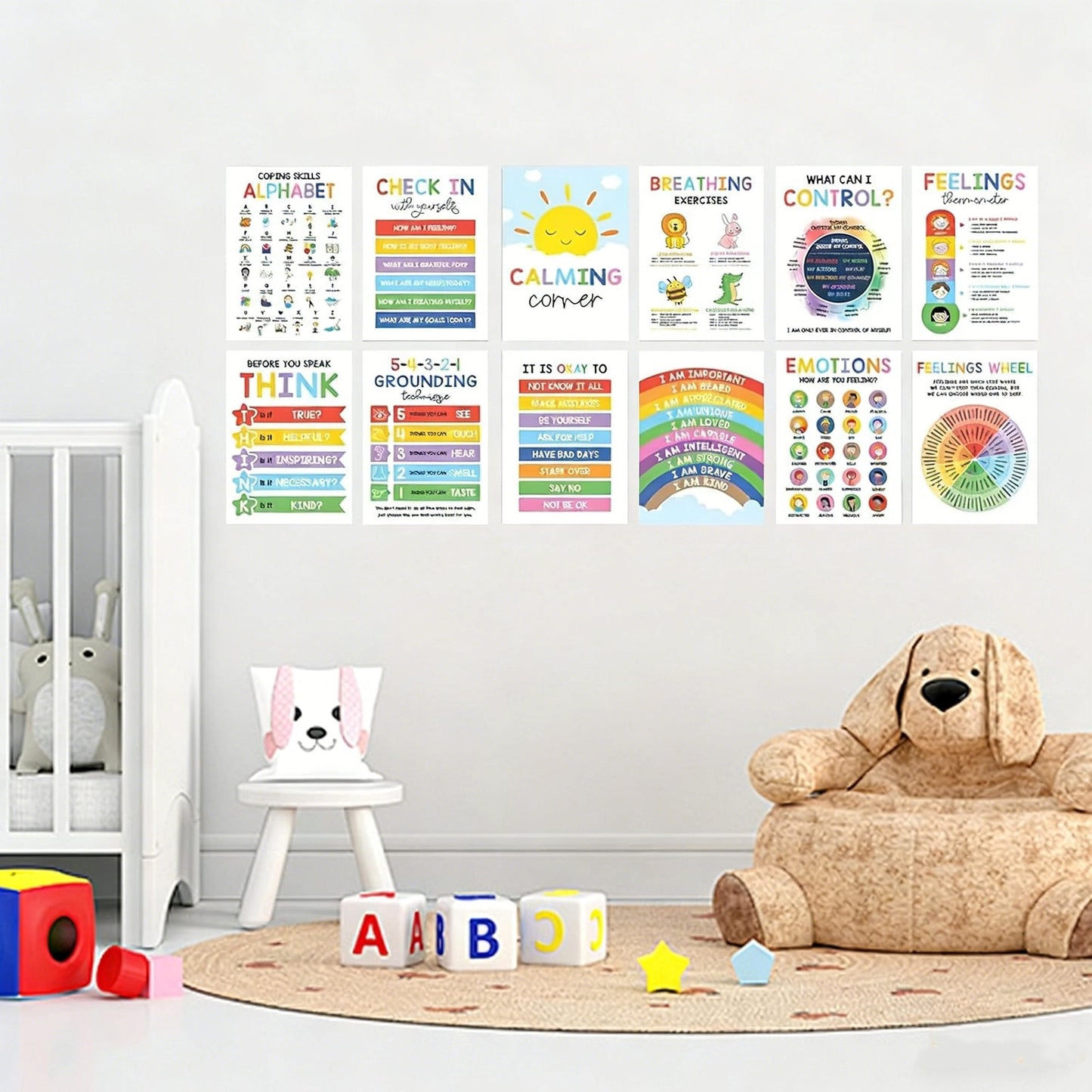 Calming Corner Posters&Feelings Wheel Chart🌈🧠
