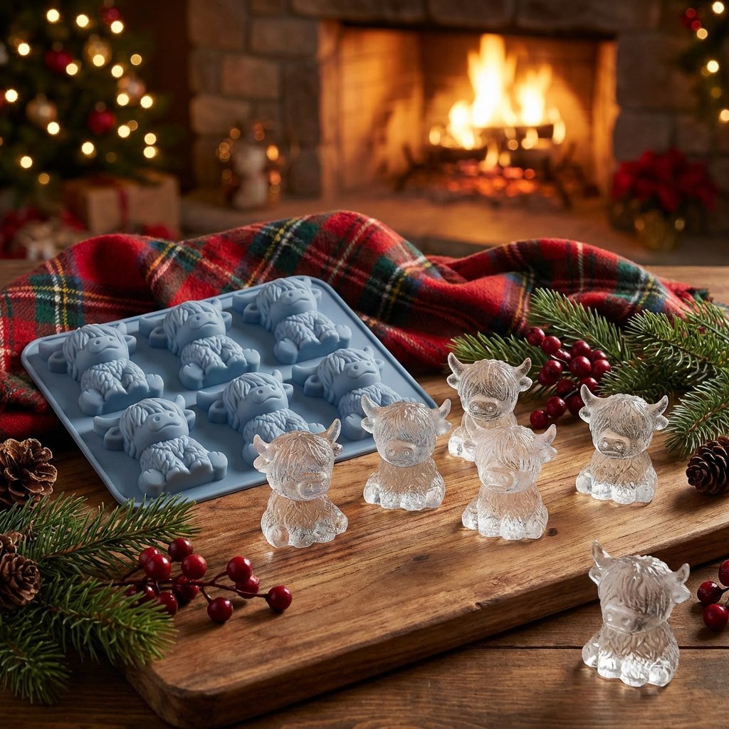 🐇🐰 Mini Highland Cow/Rabbit Ice Cube Mold – Cute 3D Ice for Drinks, Parties & Gifts