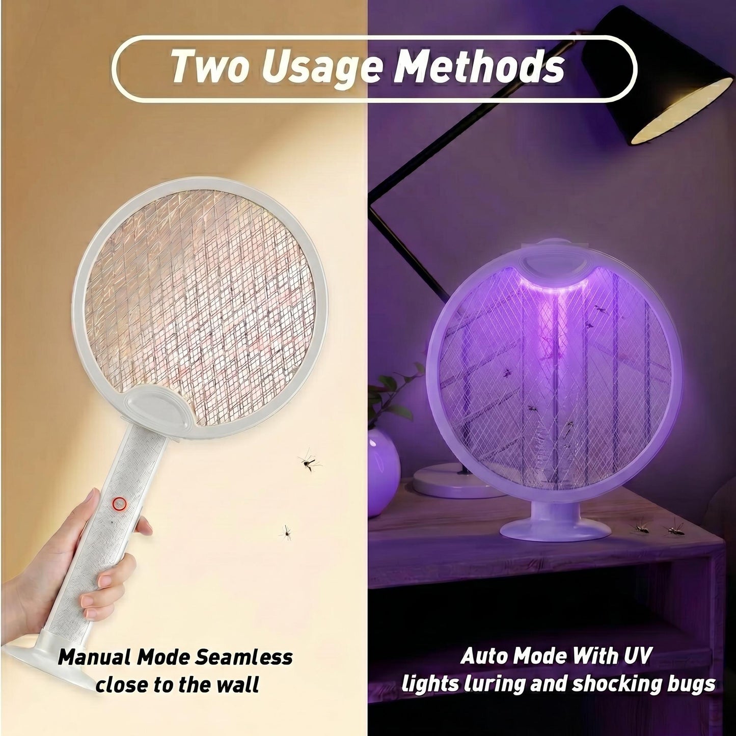 Foldable Electric Fly Swatter Racket– USB Rechargeable