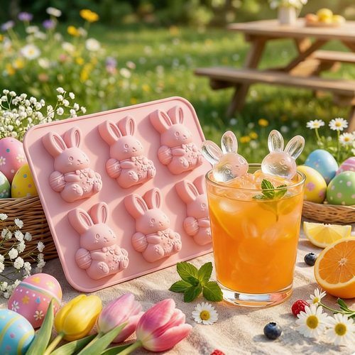 🐇🐰 Mini Highland Cow/Rabbit Ice Cube Mold – Cute 3D Ice for Drinks, Parties & Gifts