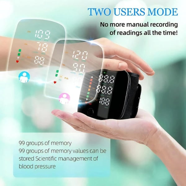 Wrist Blood Pressure Monitor – LED Display, Health Tracking