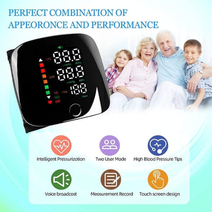 Wrist Blood Pressure Monitor – LED Display, Health Tracking