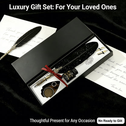 Vintage Signature Pen Calligraphy Set – Feather Pen for Writing
