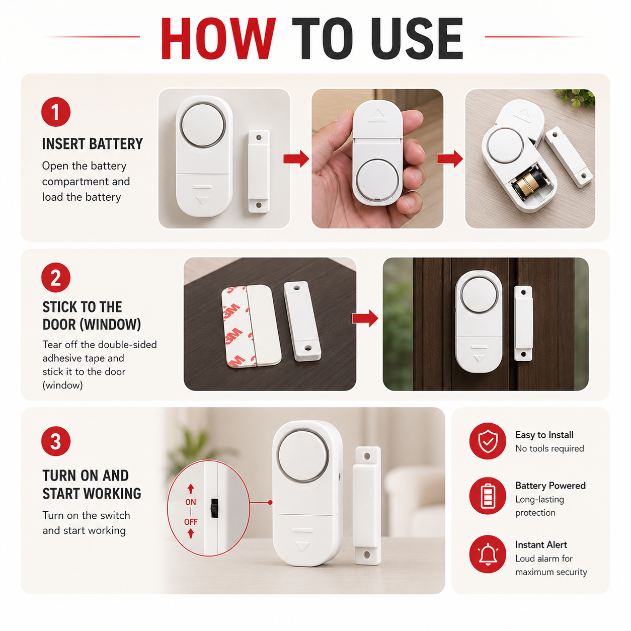 SafeSense Multi-Purpose Security Alarm