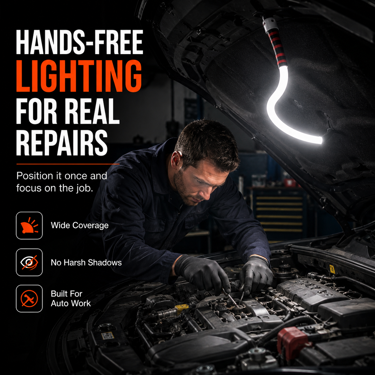 Flexible Hands-Free LED Work Light