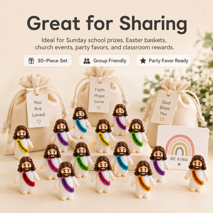 30 Pcs Colorful Mini Jesus Rubber Figurines
