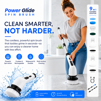 Power Glide Spin Brush For Effortless Cleaning
