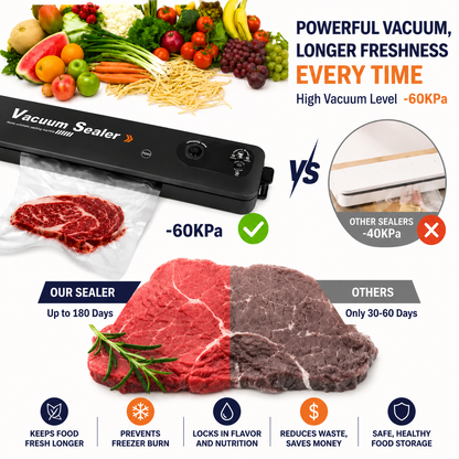 2-in-1 Food Vacuum Sealer – Keep Food Fresh for Months