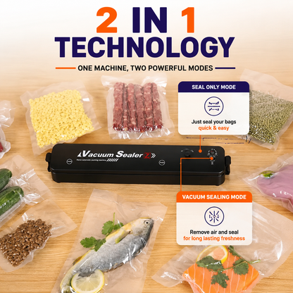2-in-1 Food Vacuum Sealer – Keep Food Fresh for Months