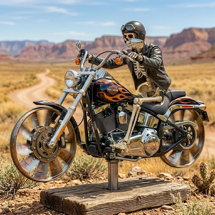 Skeleton Harley-Davidson Garden Wind Spinner