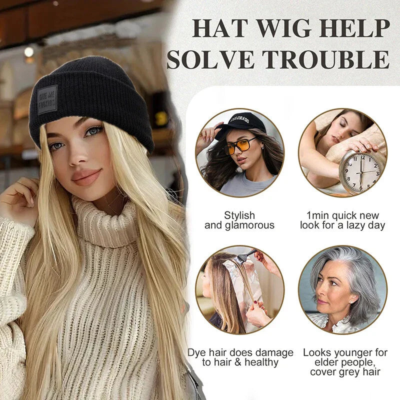 Women's Knitted Cap Wigs