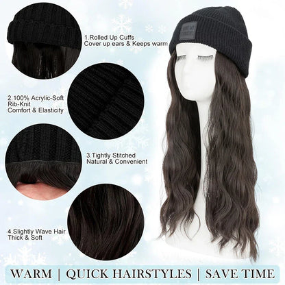 Women's Knitted Cap Wigs